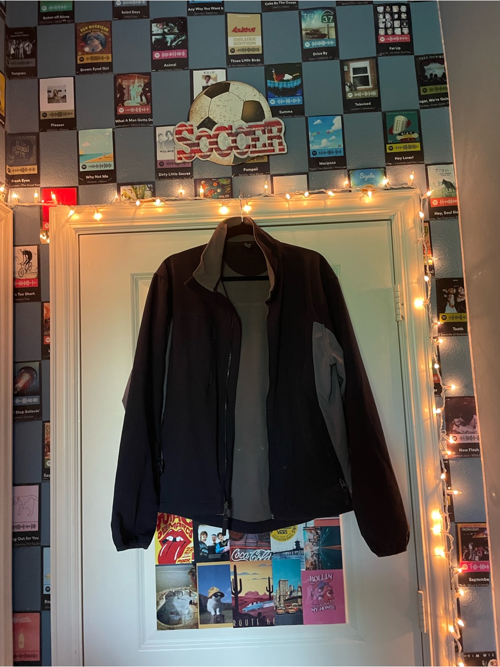 Men's Two-Tone Windbreaker Jacket - Black & Gray